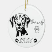 Weimaraner Hunde Individuelle Name & Jahr Keramik Ornament (Links)