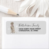 Weimaraner Hunde Rücksendeadressen-Aufkleber (Insitu)