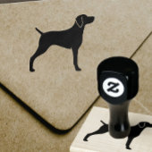 Weimaraner Hunde Silhouette Gummistempel
