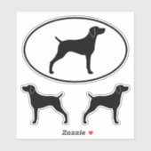 Weimaraner Hunde Silhouetten Weim Vinyl Sticker Se (Blatt)
