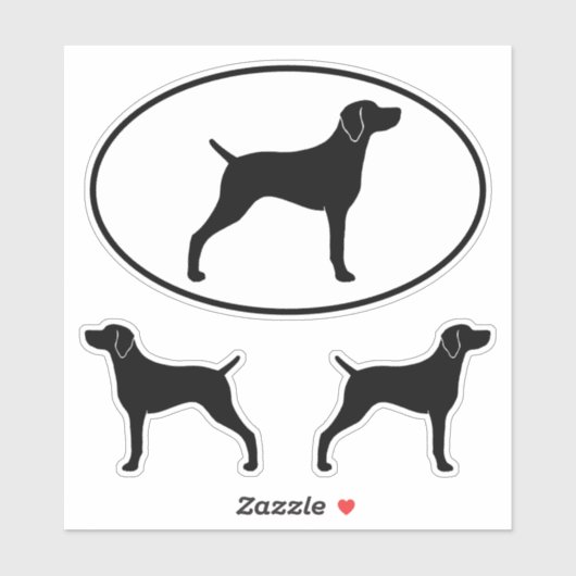 Weimaraner Hunde Silhouetten Weim Vinyl Sticker Se (Blatt)