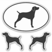 Weimaraner Hunde Silhouetten Weim Vinyl Sticker Se (Vorderseite)