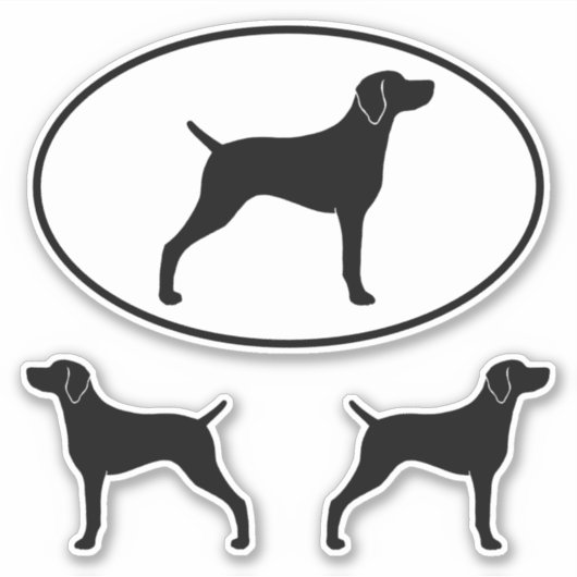 Weimaraner Hunde Silhouetten Weim Vinyl Sticker Se (Vorderseite)