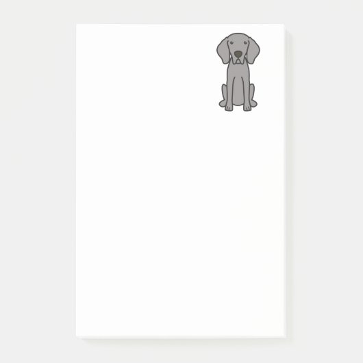 Weimaraner HundeCartoon Post-it Klebezettel (Vorderseite)