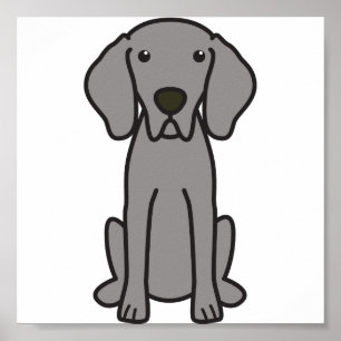 Weimaraner HundeCartoon Poster