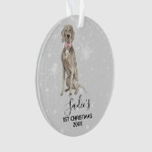 Weimaraner Hundefeiertags-Weihnachtsverzierung Ornament (Vorderseite)
