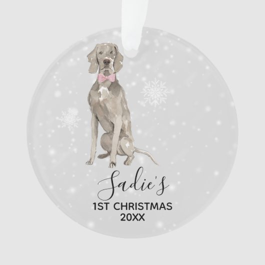 Weimaraner Hundefeiertags-Weihnachtsverzierung Ornament (Vorderseite)