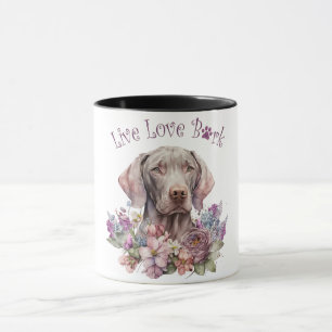 Weimaraner Hundefrau Blumen Tasse