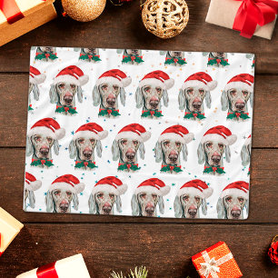 Weimaraner-Hunderasse Weihnachtssterne Fleecedecke