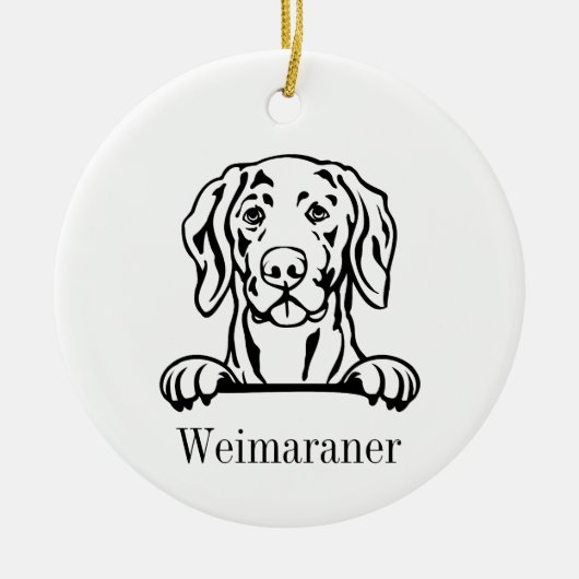 Weimaraner Hundeschmuck Keramik Ornament (Vorne)