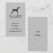 Weimaraner HundeSilhouette-vertikales Grau Visitenkarte (Vorne/Hinten)
