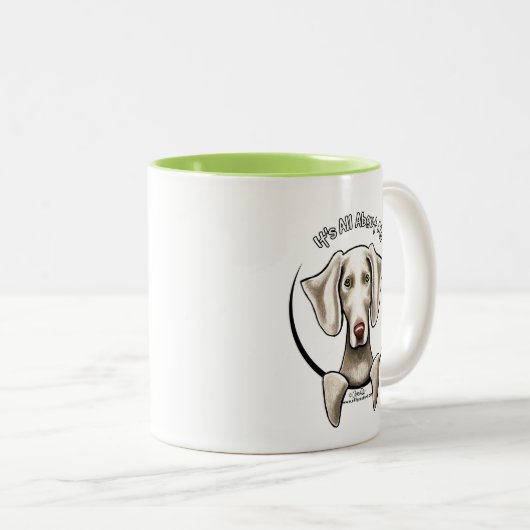 Weimaraner IAAM Zweifarbige Tasse (VorderseiteRechts)