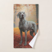 Weimaraner im Herbst Leaves Fall Inspiriert Badhandtuch Set (Handtuch)