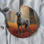 Weimaraner im Herbst Leaves Fall Inspiriert Button (Beispiel)