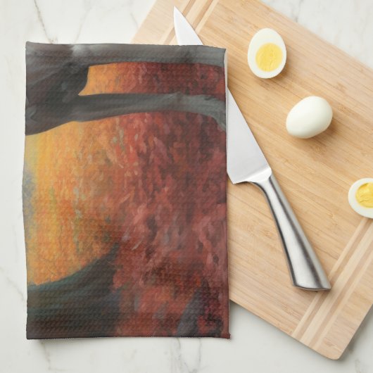 Weimaraner im Herbst Leaves Fall Inspiriert Geschirrtuch (Viertel Falte)