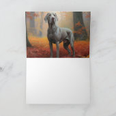 Weimaraner im Herbst Leaves Fall Inspiriert Karte (Innenseite)