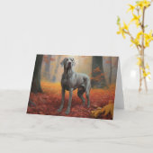 Weimaraner im Herbst Leaves Fall Inspiriert Karte (Gelbe Blume)