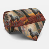 Weimaraner im Herbst Leaves Fall Inspiriert Krawatte (Gerollt)