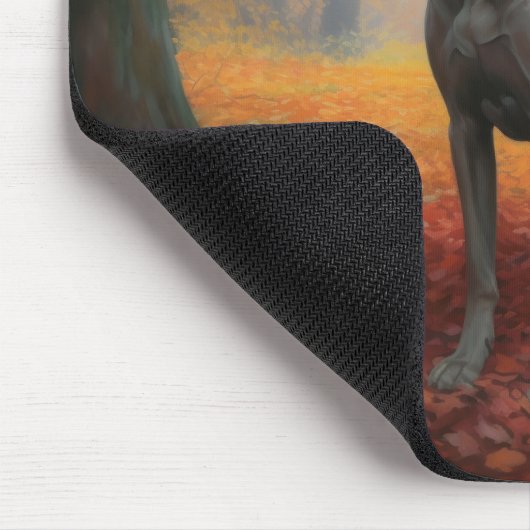 Weimaraner im Herbst Leaves Fall Inspiriert Mousepad (Ecke)