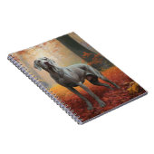Weimaraner im Herbst Leaves Fall Inspiriert Notizblock (Rechte Seite)