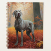 Weimaraner im Herbst Leaves Fall Inspiriert Planer (Vorderseite)