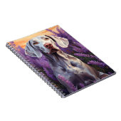 Weimaraner im Lavenderfeld Notizblock (Rechte Seite)