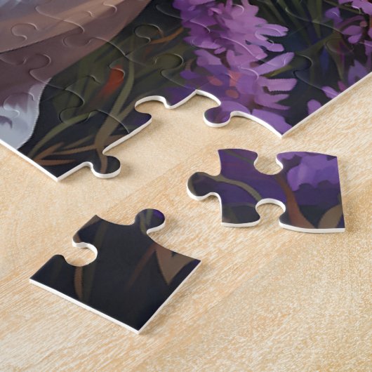 Weimaraner im Lavenderfeld Puzzle (Seite)