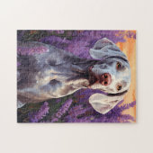 Weimaraner im Lavenderfeld Puzzle (Horizontal)
