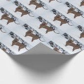 Weimaraner im Winter Geschenkpapier (Ecke)