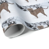 Weimaraner im Winter Geschenkpapier (Rolleneckpunkt)