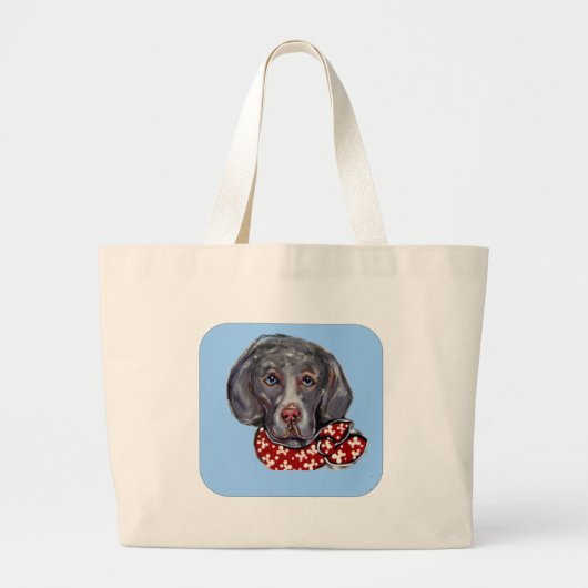 Weimaraner Jumbo Stoffbeutel (Vorne)