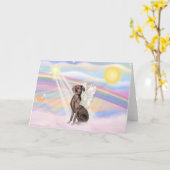 Weimaraner Karte (Gelbe Blume)