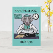 Weimaraner Karte (Gelbe Blume)