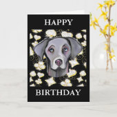 WEIMARANER KARTE (Gelbe Blume)