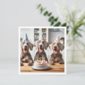 Weimaraner-Karte, Weimaraner-Geburtstag Einladung (Stehend Vorderseite)