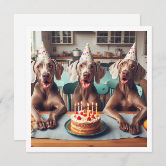 Weimaraner-Karte, Weimaraner-Geburtstag Einladung (Vorne/Hinten)