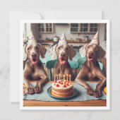 Weimaraner-Karte, Weimaraner-Geburtstag Einladung (Vorderseite)