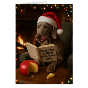 Weimaraner 'Käse-Steuer' Weihnachtskarte