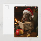 Weimaraner 'Käse-Steuer' Weihnachtskarte Postkarte (Vorne/Hinten)