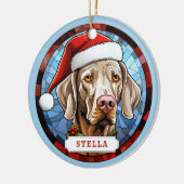 Weimaraner Keramik Circle Ornament (Links)