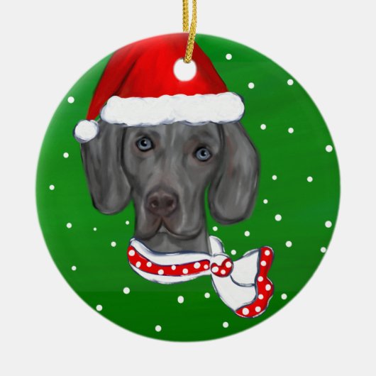 WEIMARANER KERAMIK ORNAMENT (Vorne)