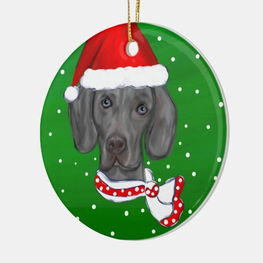WEIMARANER KERAMIK ORNAMENT (Links)