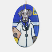 WEIMARANER KERAMIKORNAMENT (Links)