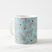 Weimaraner Knochen und Paws Blau Kaffeetasse (Vorderseite Links)