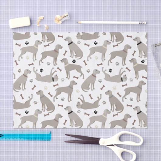 Weimaraner Knochen und Paws Gewebe Papier (Handwerk)