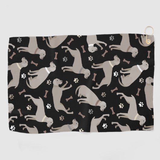 Weimaraner Knochen und Paws Golfhandtuch (Horizontal)