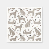 Weimaraner Knochen und Paws Napkins Serviette (Vorderseite)