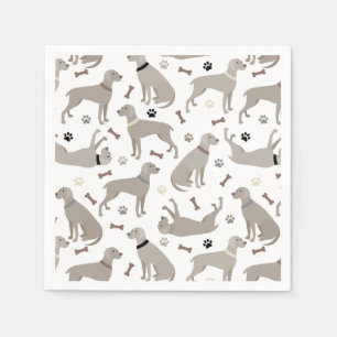 Weimaraner Knochen und Paws Napkins Serviette