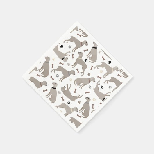 Weimaraner Knochen und Paws Napkins Serviette (Ecke)