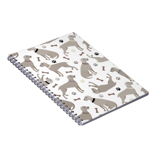 Weimaraner-Knochen und Paws-Notebook Notizblock (Rechte Seite)